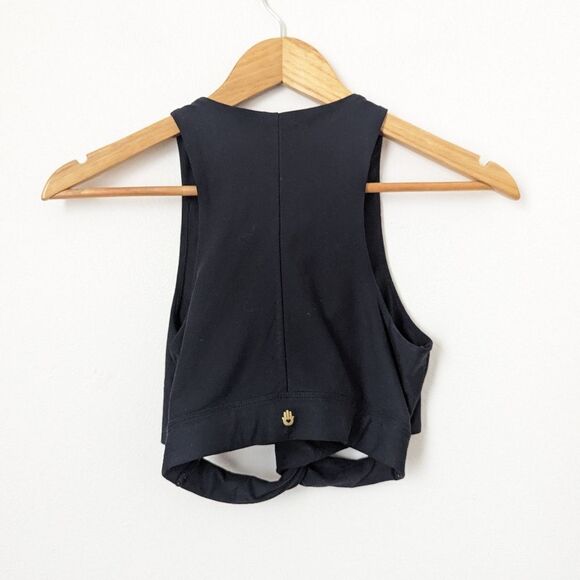 Spiritual Gangster black twist front cutout Centered Brami crop top sports bra - Picture 5 of 6